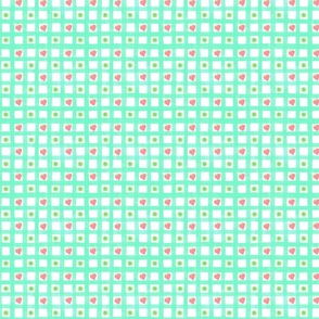 Small Strawberry Kiwi Gingham in Green 