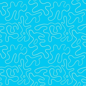 Medium Abstract Coral on Blue