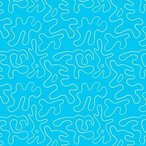 Small Abstract Coral on Blue