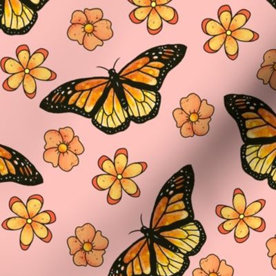Monarch Butterfly light pink
