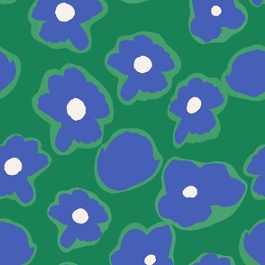 floral spots blue green