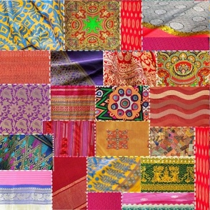Sari Kantha Quilt Patchwork Pattern