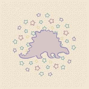 8-inch Quilt Block, Dinosaur Stegosaurus Neutral Embroidery Template