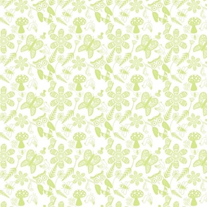 Folkart Forest Pattern in Honeydew