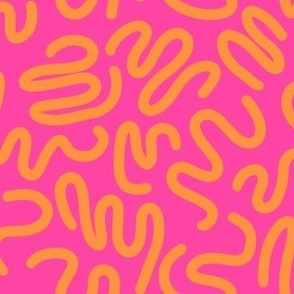 orange and pink squiggles