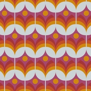 Large Scale - MOD Retro Tulips Orange & Purple