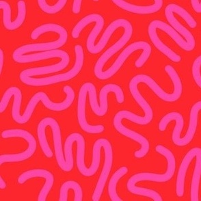 red and pink squiggles