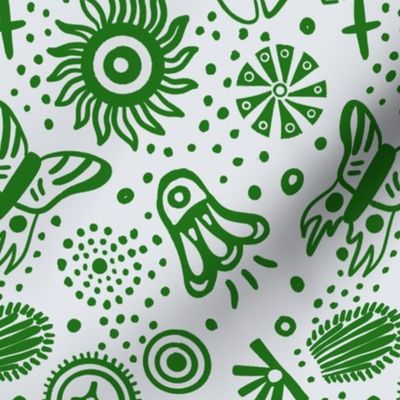 Aztec Outlines Green