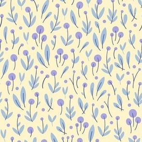 Ground Bloom Ditsy in Lilac and Sky Blue
