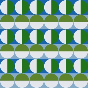 Retro Circles Blue Green