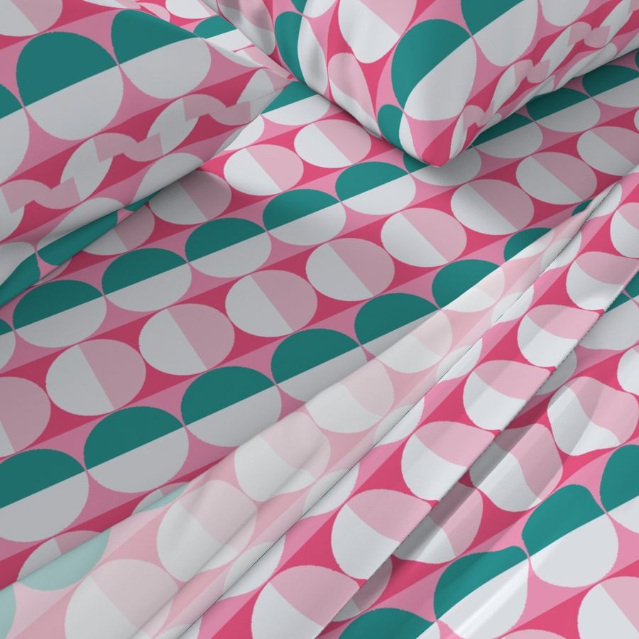 Retro Circles Pink Teal