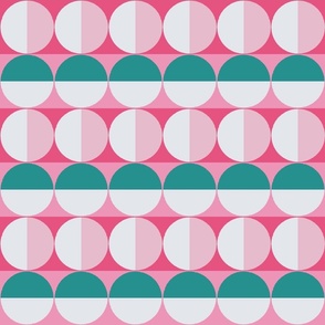 Retro Circles Pink Teal