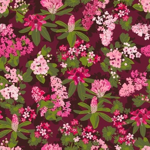 Spring flowers in pink and green