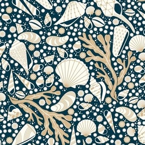 Seashells - dark teal