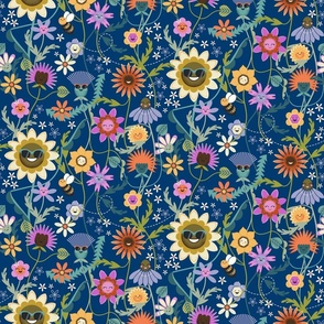 Groovy Garden Party-dark blue