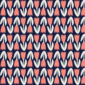 Tangerine Tulips on Navy