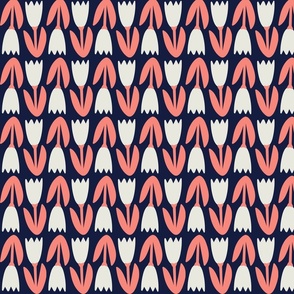 Ivory Tulips on Navy