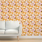 Retro Modern Loose Spring Wildflowers Orange