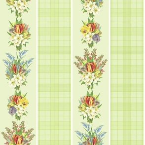 BOUQUET PLAID STRIPE - SPRING GARDEN COLLECTION (PEA)