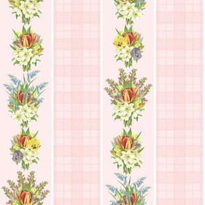 BOUQUET PLAID STRIPE - SPRING GARDEN COLLECTION (PINKY)