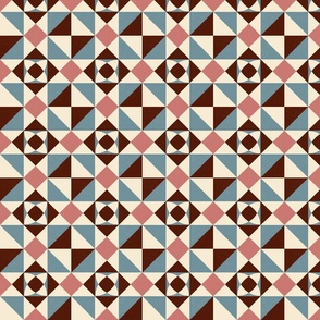 Small scale • Mid century tiles - 60's (pink squares)
