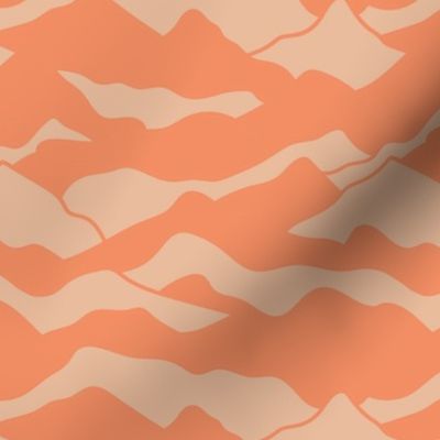 Retro vibes - Abstract mountains seventies abstract organic hills mountain landscape and curves country side orange cream beige seventies