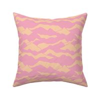 Retro vibes - Abstract mountains seventies abstract waves organic hills mountain landscape and curves country side peach pastel pink girls  