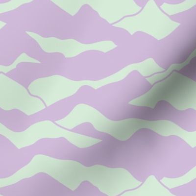 Retro vibes - Abstract mountains seventies abstract waves organic hills mountain landscape and curves country side mint green lilac purple