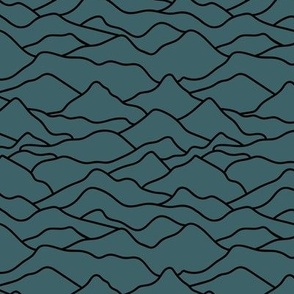 Abstract mountains seventies abstract waves organic hills mountain landscape and curves country side winter blue black 