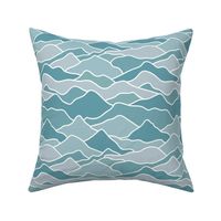 Abstract mountains seventies abstract waves organic hills mountain landscape and curves country side blue gray