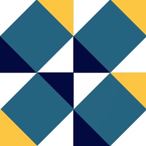 Yellow, Blue and Teal Triangle Pattern