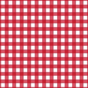 Red and Blue quarter inch gingham, red