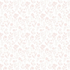 ditsy Spring pattern petal pink on white ground