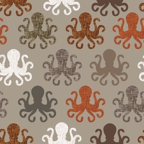 octopus: brown, burnt orange, sugar sand, mud, cobble