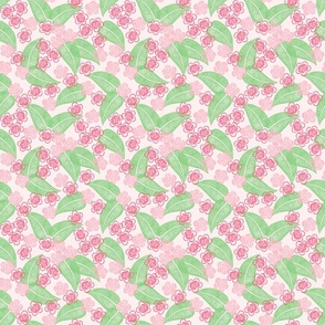 Spring Blossom Floral in Pink and Green - Small Scale