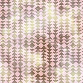 Stardust triangles Blender Olive gold on pink Small scale