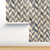 Watercolor chevron arrow Pale gold yellow cream and gray Medium scale