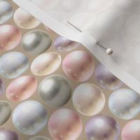 Field of pearls // Pearlcore design with peach, golden, mint and gray pearls Medium scale