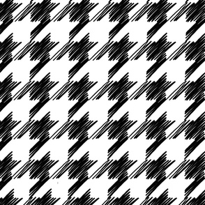 Black and White Houndstooth Scribbles Large scale
