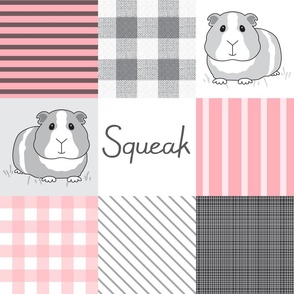 6" squeak guinea pig pink wholecloth