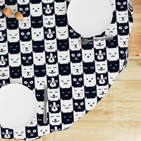 Black And White Checkerboard Cats Or Dogs Chess Aesthetic Kitsch Pattern