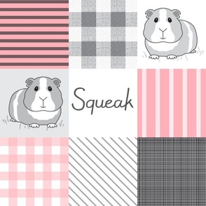 4" squeak guinea pig pink wholecloth