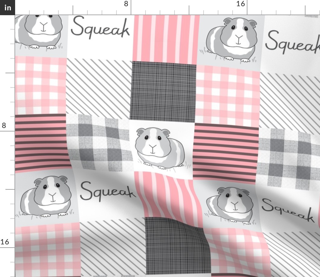 4" squeak guinea pig pink wholecloth