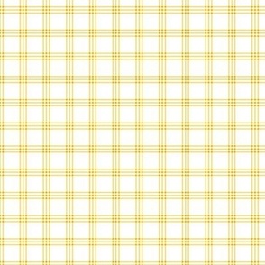 The Simple minimalist series - delicate tartan plaid design scandinavian checker print summer yellow on white  