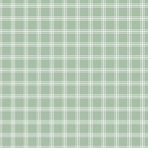 The Simple minimalist series - delicate tartan plaid design scandinavian checker print summer white on christmas olive green SMALL