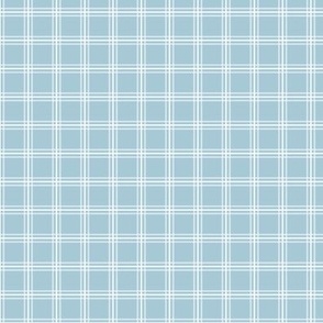 The Simple minimalist series - delicate tartan plaid design scandinavian checker print summer white on baby blue 