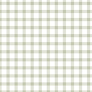 The Simple minimalist series - delicate tartan plaid design scandinavian checker print summer olive green on white SMALL