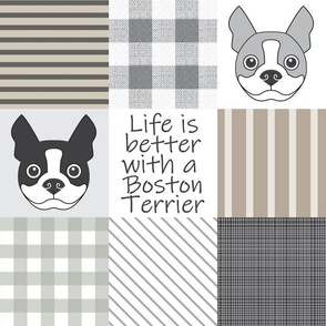 4" Boston terrier wholecloth