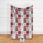 6" Boston terrier red wholecloth