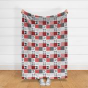 rotated 4" Boston terrier red wholecloth